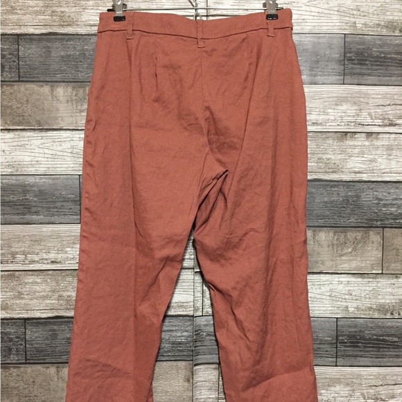 J Jill Linen Stretch Pants Cropped Women’s 2P (Inseam 21) Brown Red Casual - Picture 7 of 10